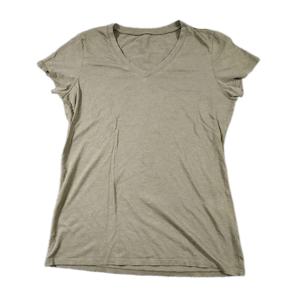Mott & Bow Marcy Tee Womens XS Dark Green T Shirt V Neck Mott And Bow Minimalist